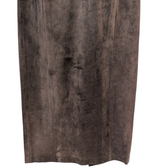 VINTAGE brown suede maxi skirt size 11 - Picture 3 of 8